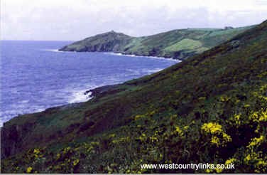 Sea and Cliffs at Rames Head Cornwall.